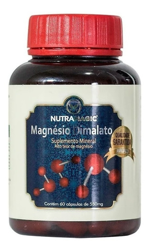 Suplemento em cápsula Nutramagic  Magnésio Dimalato minerais Magnésio Dimalato em pote de 330g 60 un