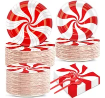 Comprar 50 Platos De Fiesta De Bastón De Caramelo De Navidad Y Serv.