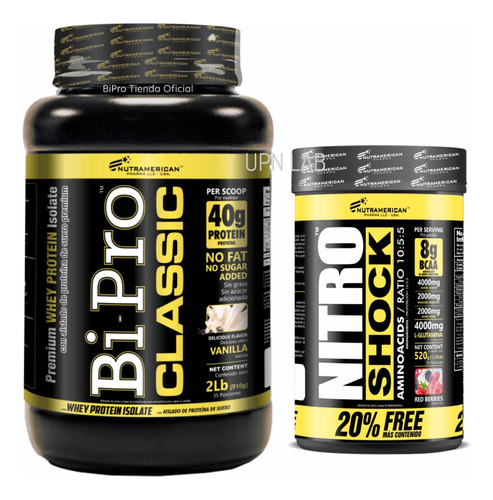 Bipro Proteina Pura 2lb + Nitroshock. Proteína Y Aminoácidos