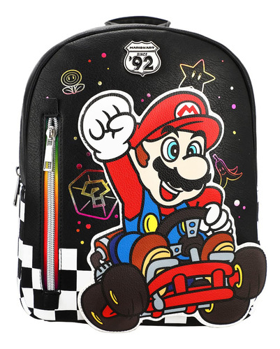 Mario Kart On The Road Mini Mochila Negra Negro L