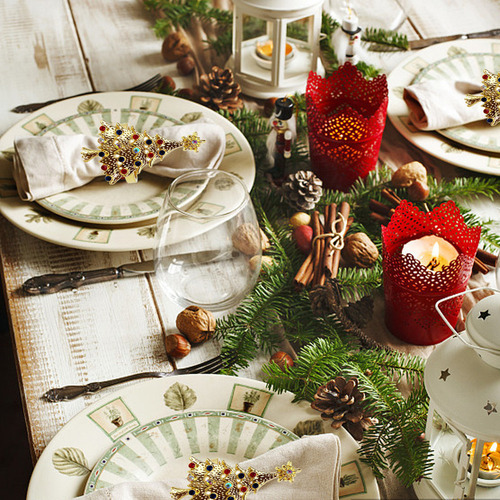 Juego De 4 Servilletas Para Árbol De Navidad, Decoración De