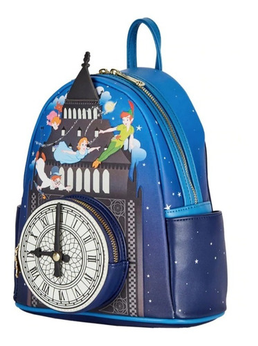 Loungefly Disney Peter Pan Glow Clock Mini Mochila Color Azul