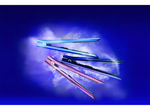 Plancha Alasiadora Magno Turbo Para Cabello Alta Calidad Color Celeste