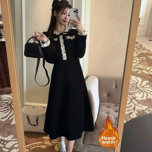 Vestido De Año Nuevo Con Forro Polar Estilo Hepburn De Talla