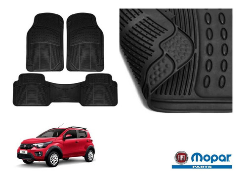 Tapetes Uso Rudo Fiat Mobi 2017 Rubber Black Original