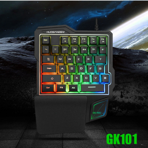 Miya Teclado De Uma Mão E Mouse Iluminado Rgb Mini Gamer