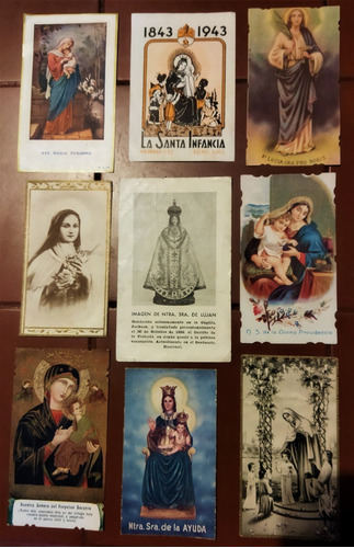 Lote 9 Estampitas Antiguas Religiosas Mujeres Santas Vintage