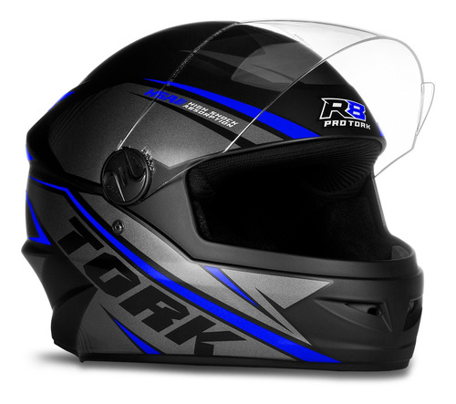 Imagem 4 de 5 de Capacete Pro Tork R8 Fechado Viseira 2.0 Mm Fosco