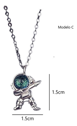 Collar Dij De Astronauta Medalla Dije