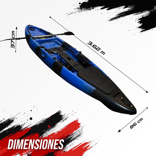 Kayak Pesca + Motor + Remo + 2 Porta Cañas + Asiento Magic
