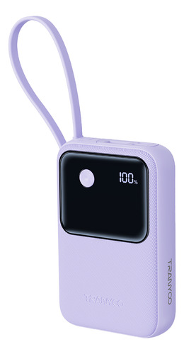 Carregador Power Bank 10000mah+ Pd Cabo Tipo-c.com Led. Cor Roxo