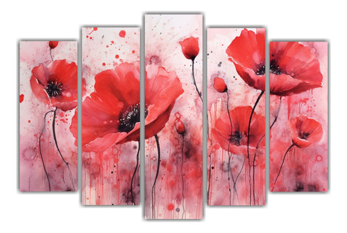 5 Composiciones Espectacular Flores Para Sala 125x75cm