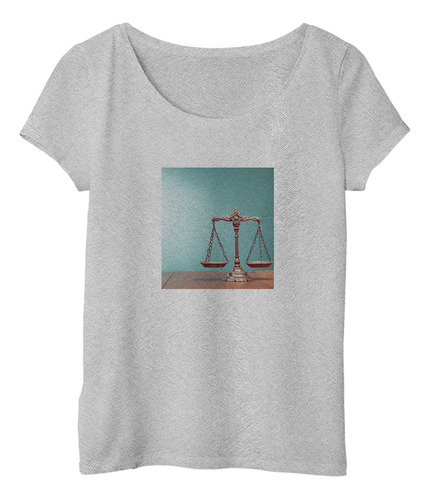 Remera Mujer Abogacia Balanza De Justicia Turquesa