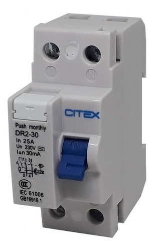 Dr2-30 25a 2 Pólos 30ma Interruptor Diferencial Residual Dr
