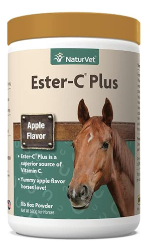 Naturvet Ester-c Plus Sabor A Manzana Para Caballos, 1 Libra