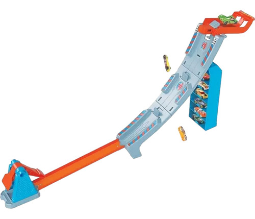 Pista Hot Wheels City Track Con Lanzador Y Auto  