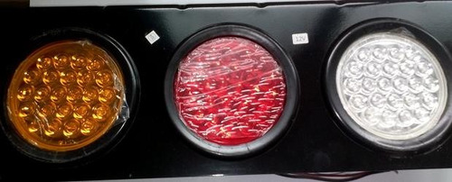 Stop Triple Leds Ambar,rojo, Transparente  Base Negra