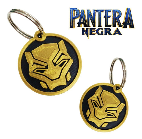 Pantera Negra 3d Chapita Identificadora Perro Gato Mascota