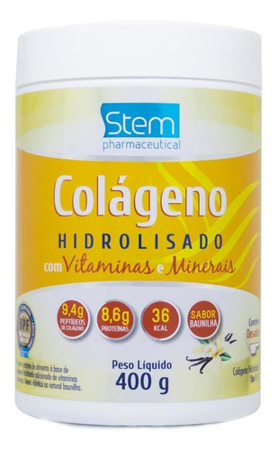 Colágeno Hidrolisado Sabor Baunilha 400g Stem Pharmaceutical