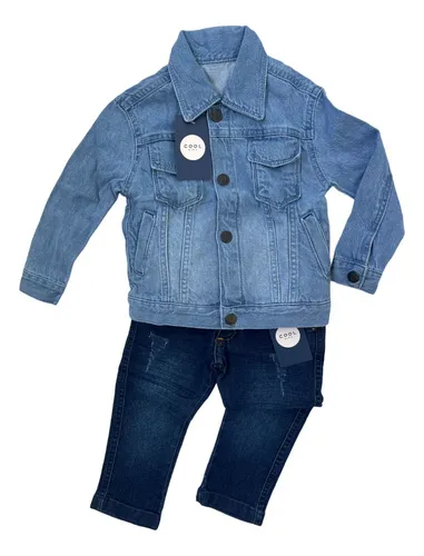 Conjunto Infantil Menino Jaqueta Sarja Cal a Jeans 1 2 3 Ano