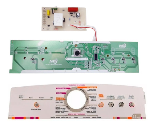 Placa E Adesivo Compatível Com Máquina De Lavar Bwl11a 11 Kg