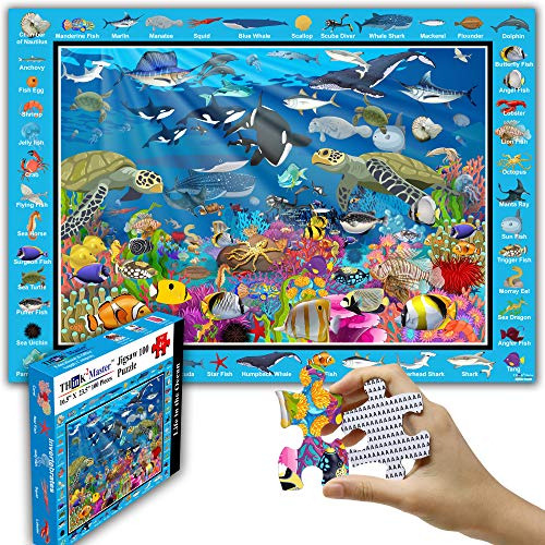 Colorful Ocean Life 100 Piezas Rompecabezas Divertido J...