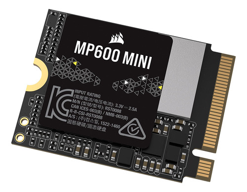 Ssd Corsair Mp600 Mini M.2 Nvme Pcie X4 Gen4 De 2 Tb M.2 2230 Lectura Secuencial De Hasta 7000 Mb/s Tlc Nand 3d De Alta Densidad Ideal Para Steam Deck Y Microsoft Surface Negro