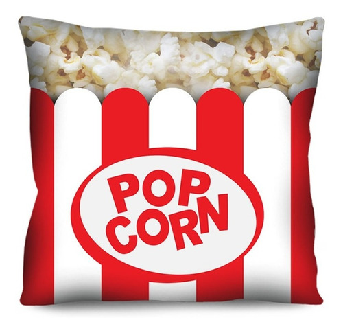 Almofada Pipoca Popcorn 42x42cm Almofada Cinema