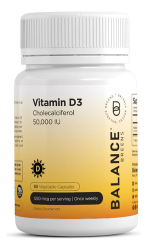 Vitamina D3 50,000 Ui - 60 Cpsulas Vegetales - Apoya El Cal