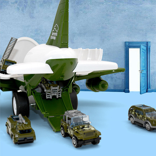 6 Vehículos Planos, Un Avión Grande De Juguete