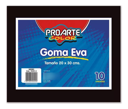 Pack/lamina Goma Eva Lisa 10 Unidades 20x30 