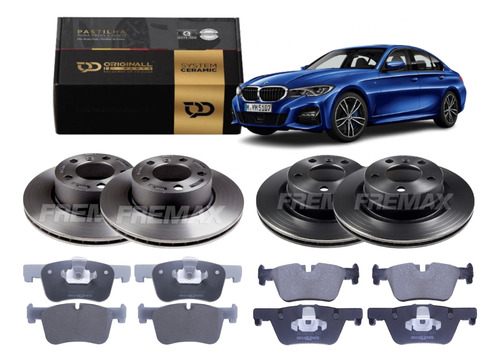 Kit Disco + Pastilha Freio Diant + Tras Bmw 320i 12/19 F30