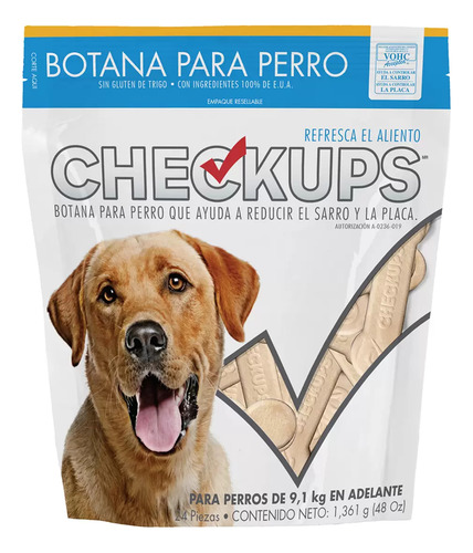 Checkups Botana Para Perro 24 Piezas Em