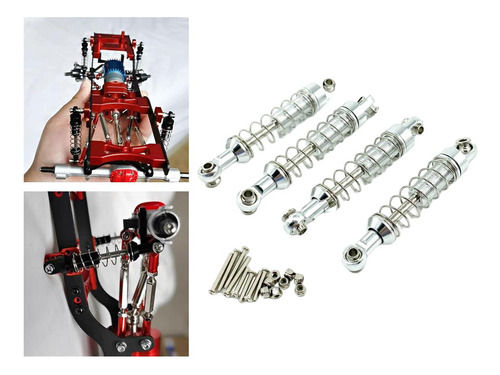 4 Piezas De Amortiguador Para Mn D90 D91 99s Wpl Plata Plata