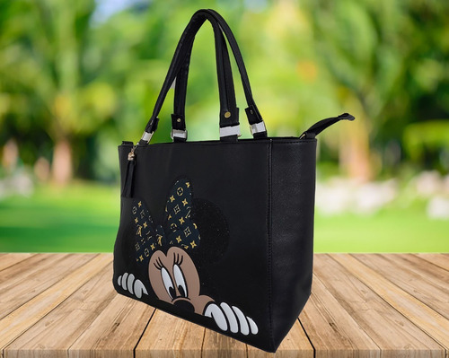 Imagen 3 de 8 de Bolsa De Mano De Disney De Minnie Mouse En Color Negro