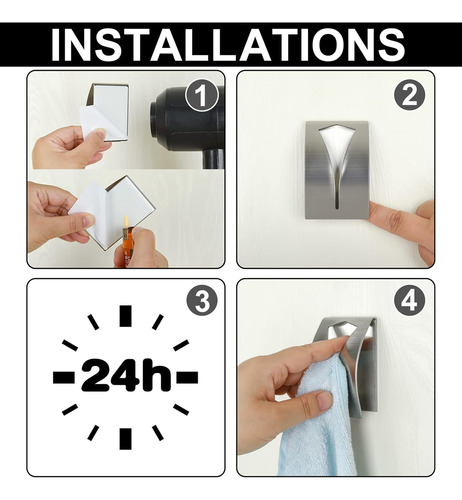 3 Ganchos Autoadhesivos Para Toallas De Cocina Y Baño