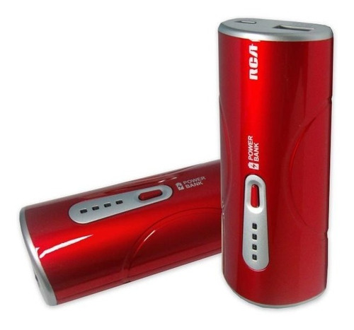 Batería Respaldo Power Bank Con Linterna Y Laser! Color Roja