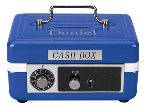 Caja De Efectivo Niños Metal Azul Con Ranura De Moneda Azul