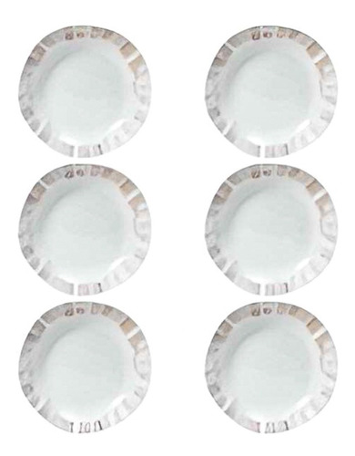 Set Kit 6 Platos Sopero Porcelana Casa Comedor Crown Baccara