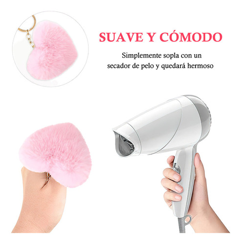 24 Llaveros Corazon Pompones De Moda Peluche Lotes Mayoreo