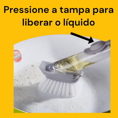 Escova De Limpeza Com Reservatório Para Detergente Multiuso
