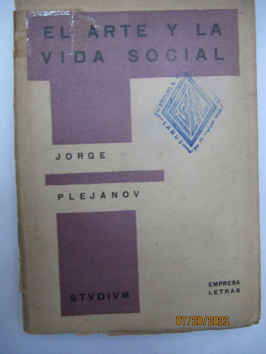 El Arte Y La Vida Social Jorge Plejanov 1936