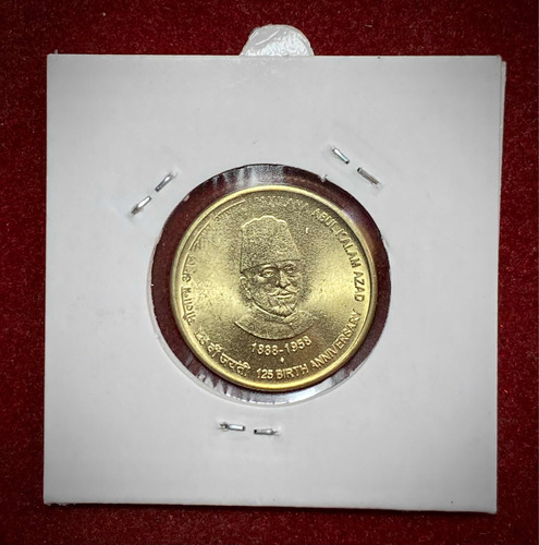 Moneda 5 Rupias India 2013 Km 432 Maulana Abul Kalam Azad