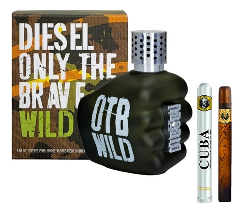 Diesel Only The Brave Wild 125ml Caballero+perfume Cuba 35ml