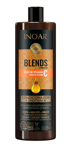 Imagem 4 de 6 de Kit 02 Inoar Shampoo + Condicionador Coleção Blends Litro