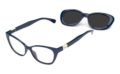 Armação Óculos Colcci Bandy 2 Azul Brilho Clip On Polarizado