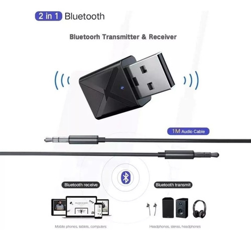 Receptor Transmisor 2en1 Bluetooth 5.0 Tv, Pc