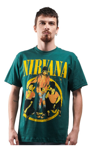 Camiseta Nirvana Chilling Street Green Rock Activity