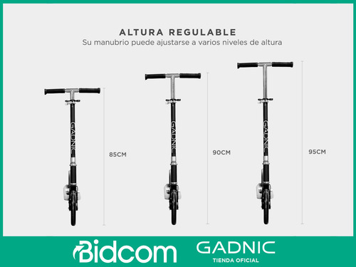 Imagen 6 de 10 de Monopatin Plegable Ruedas Siliconas Plegavble Transportable