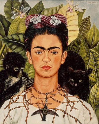 Cuadro Decorativo Frida Kahlo, Sala De Pintura Con Diamantes